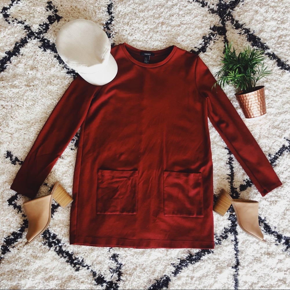 Forever 21 Maroon Shift Dress